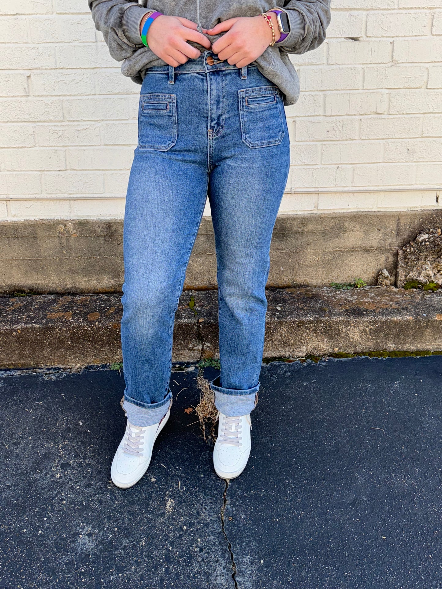 Cuffed Risen Jeans