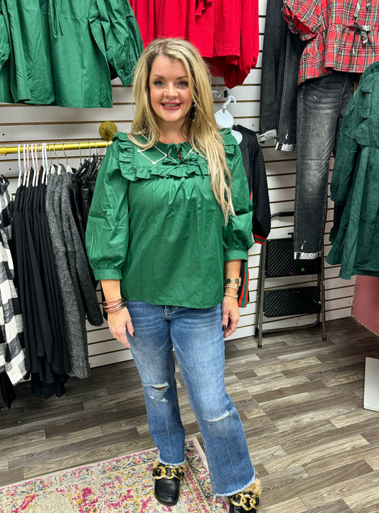 Green Pearl Blouse