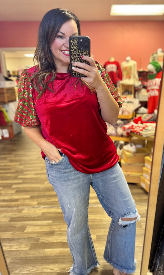 Red Velvet Holiday Top