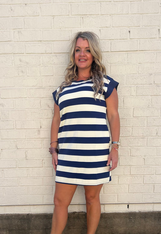 Blue Striped Dress