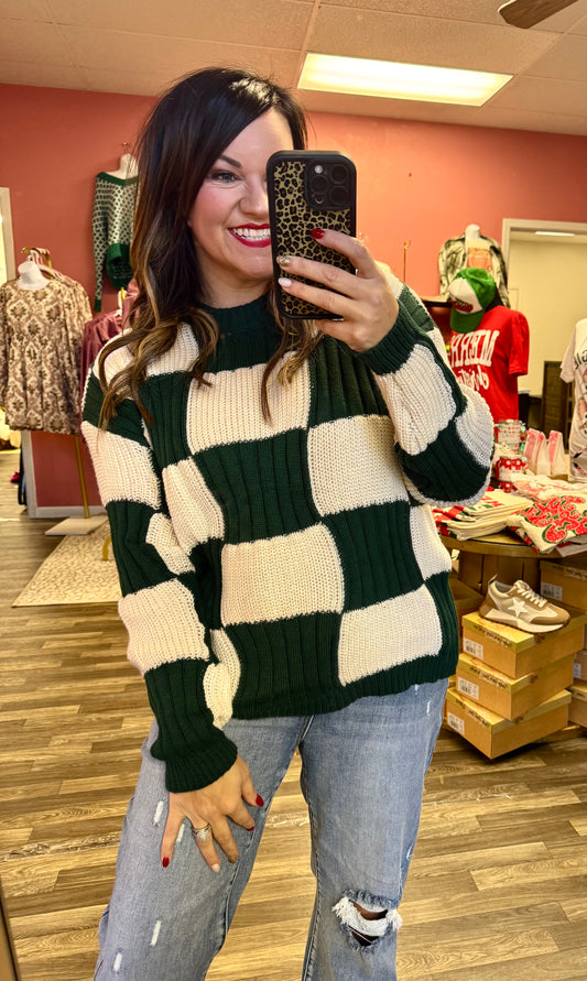 Sally Green checkered sweater