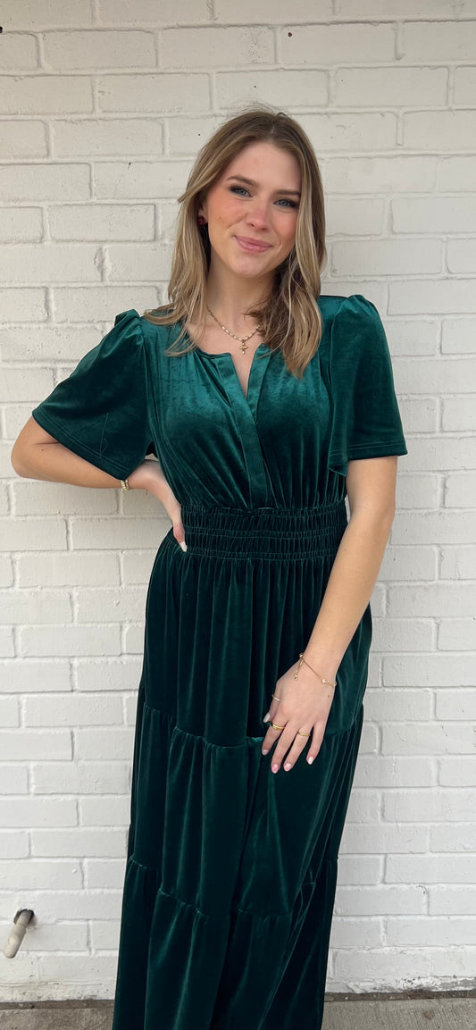 Velvet Green Dress