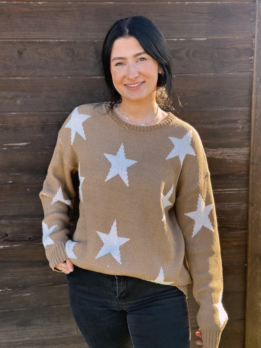 Tan star sweater