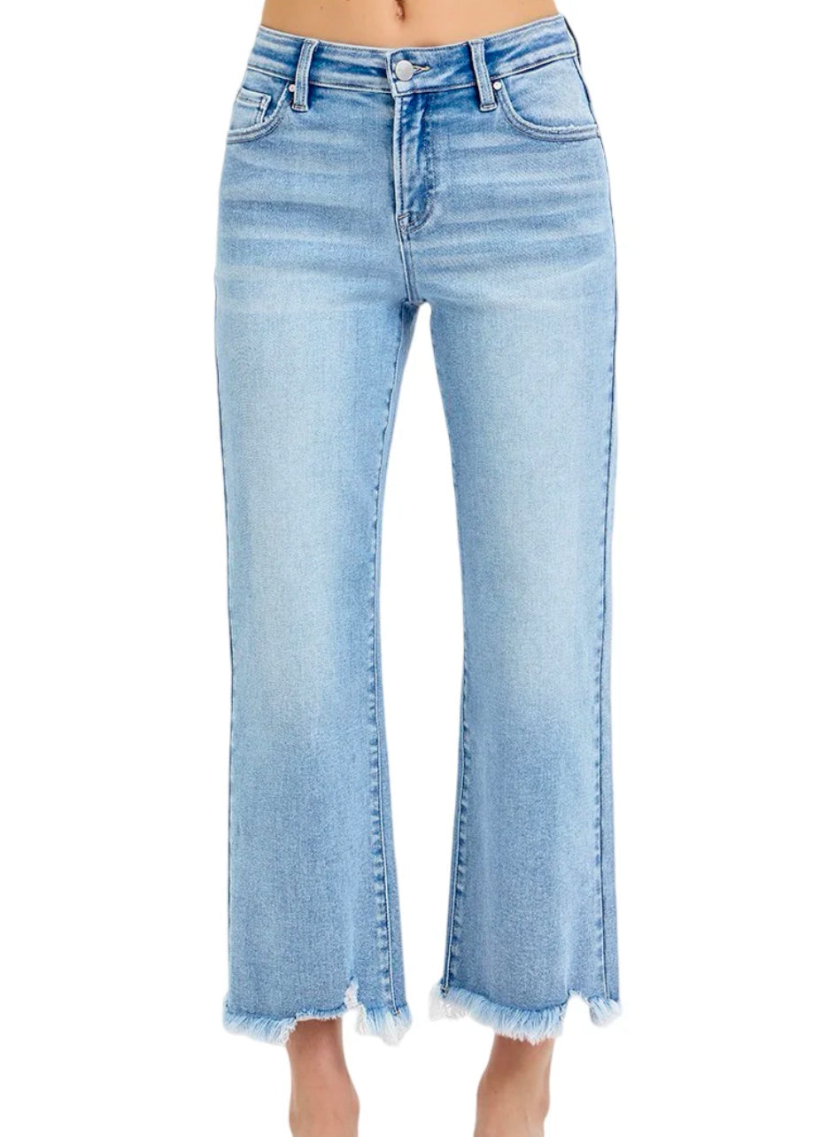 Risen Mid rise crop denim