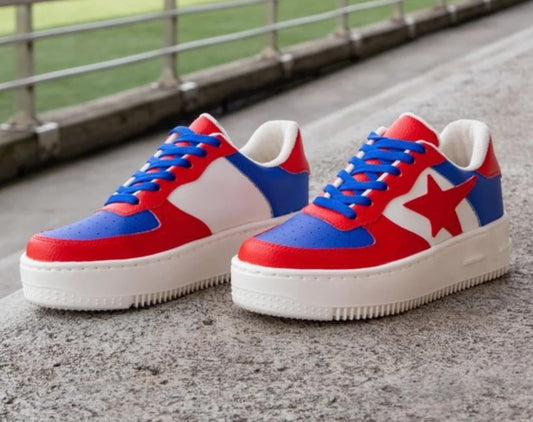 Red Blue Platform sneakers