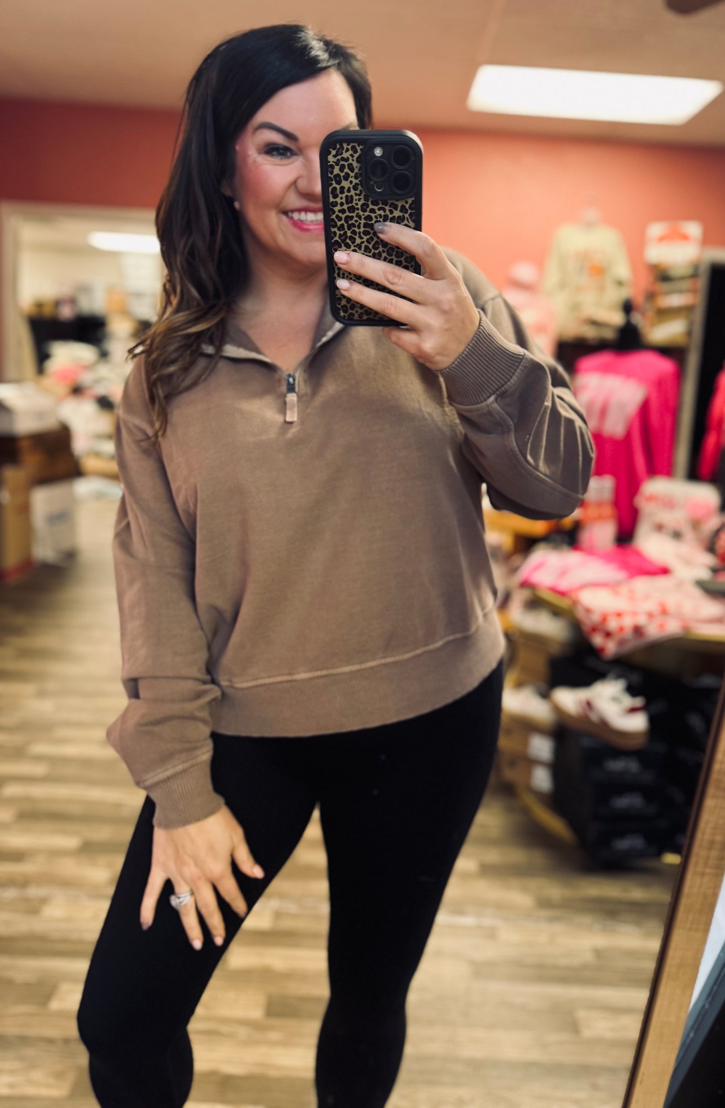 Dusty brown cropped pullover