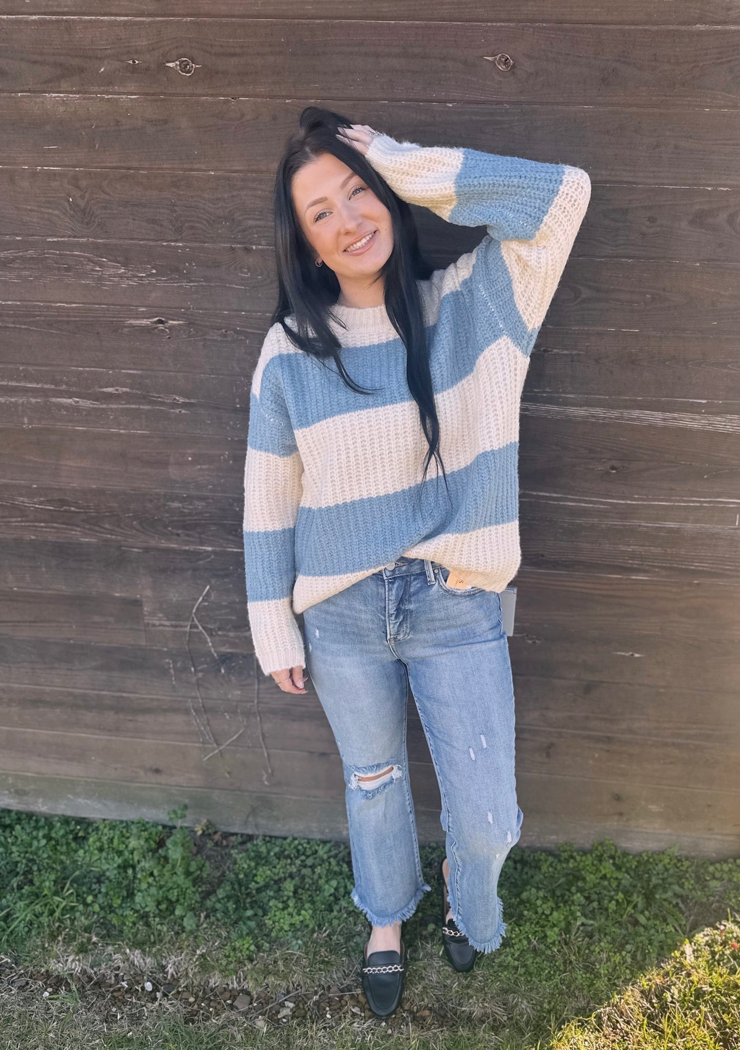 Blue and White Stripped Sweater