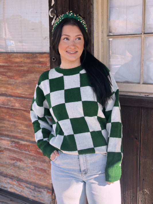 Green Checkered Sweater