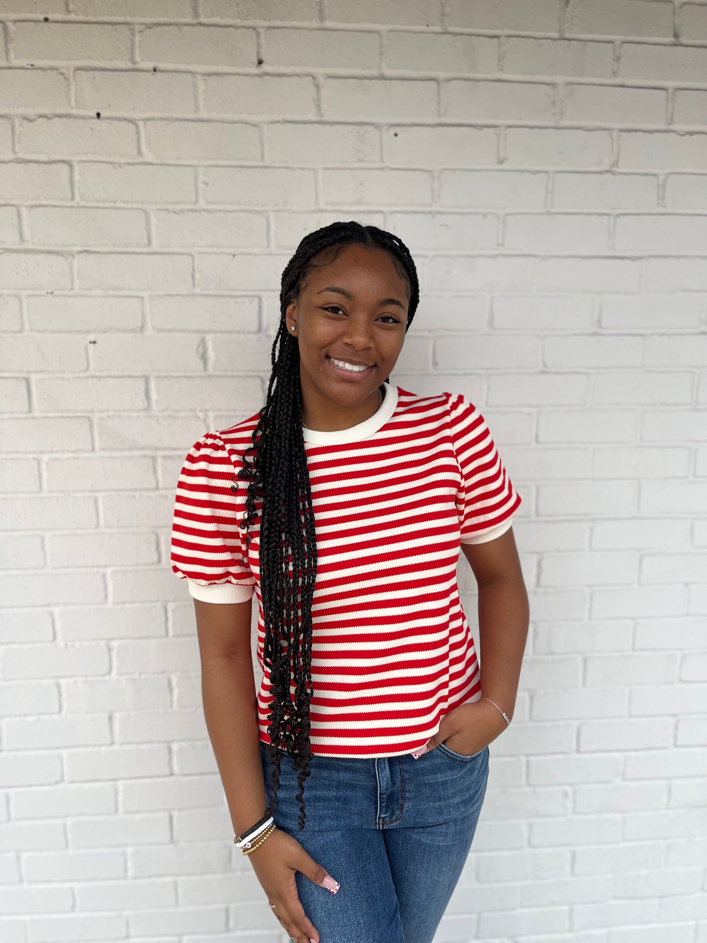 Red Striped Top