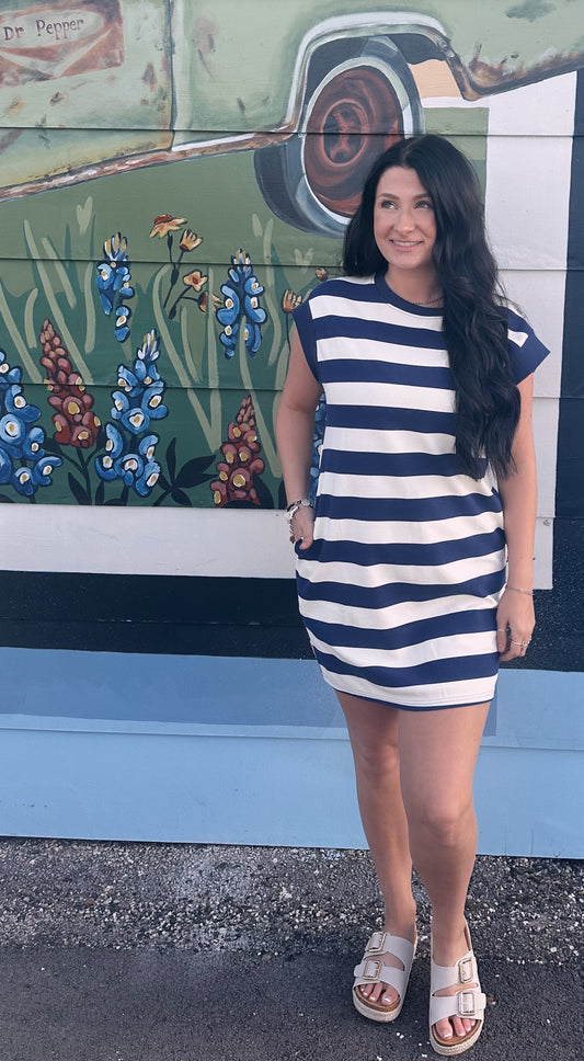 Blue Striped Dress